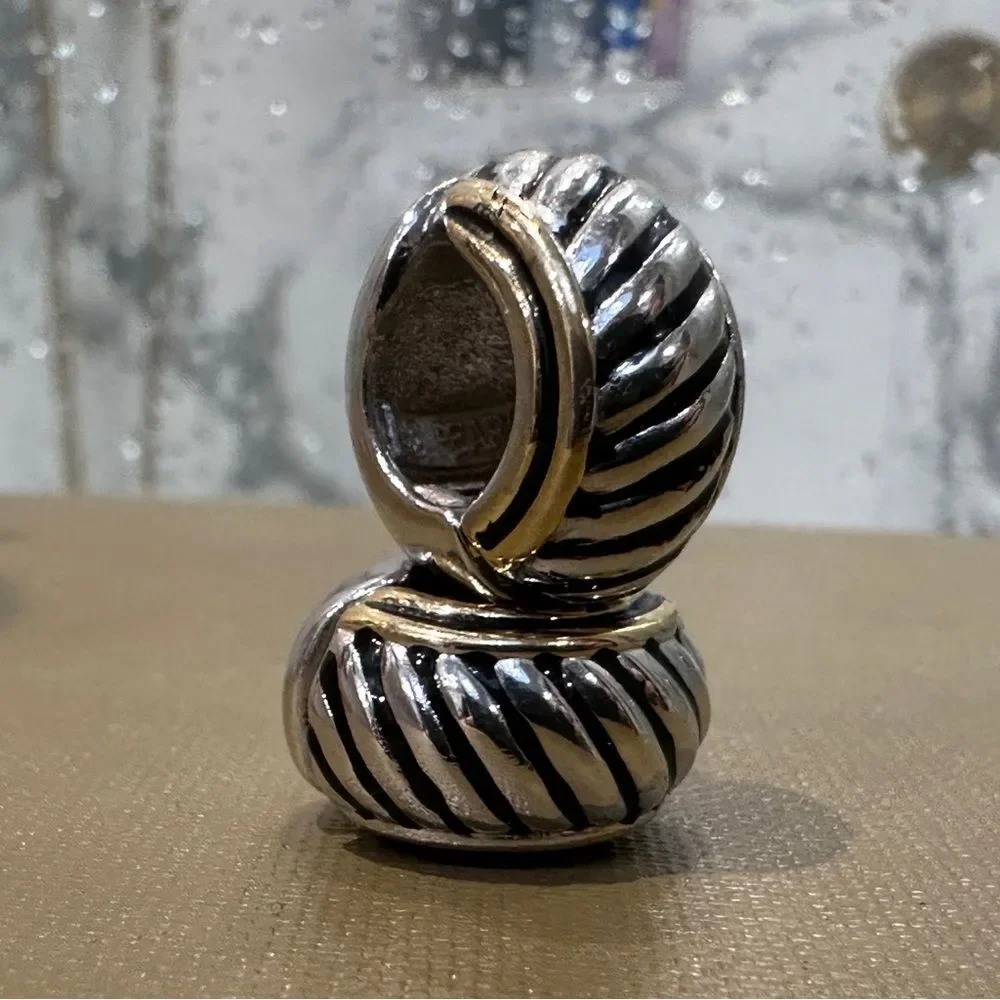 Edwin Pearl | E. Pearl | Elegant Silver and Gold Women's clip on Earrings